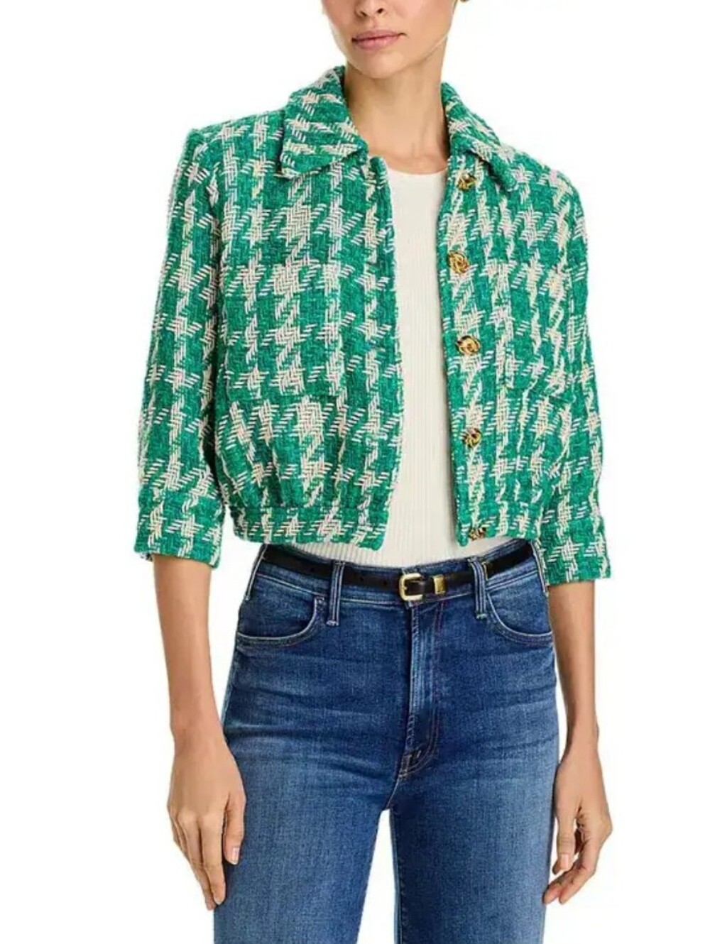 L'agence New $575 Jia Cropped 3/4 Sleeve Jacket Size 0